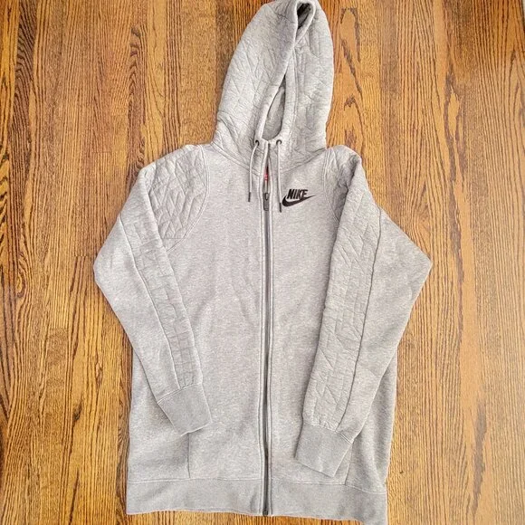 Nike Sportswear Gray Long Hoodie Women's Small Full Zip - Picture 5 of 12